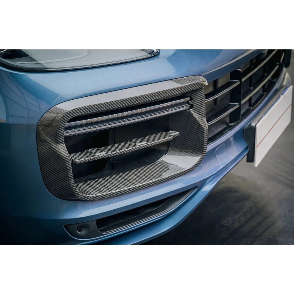 for Cayenne 9Y0.1 Turbo Style Carbon Fiber Grille Frame New Condition Performance Parts 2018-2023